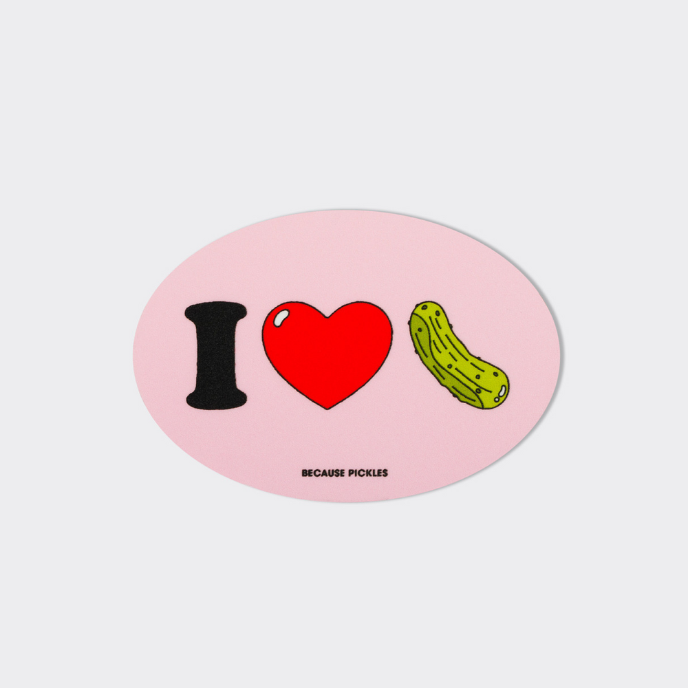 I Heart Pickles Oval Magnet