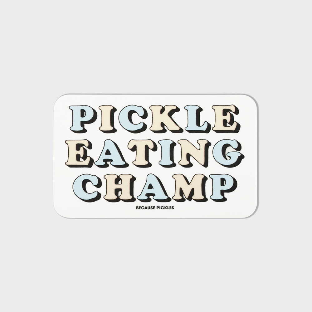 Pickle Eating Champ Sticker