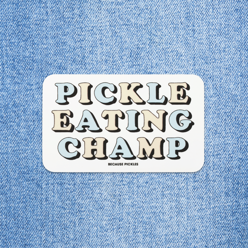 Pickle Eating Champ Sticker