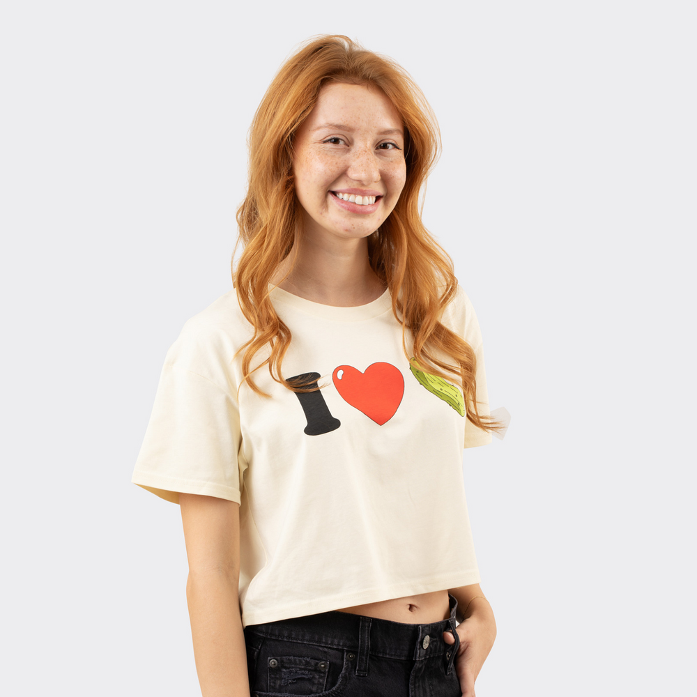 I Heart Pickles Crop Top