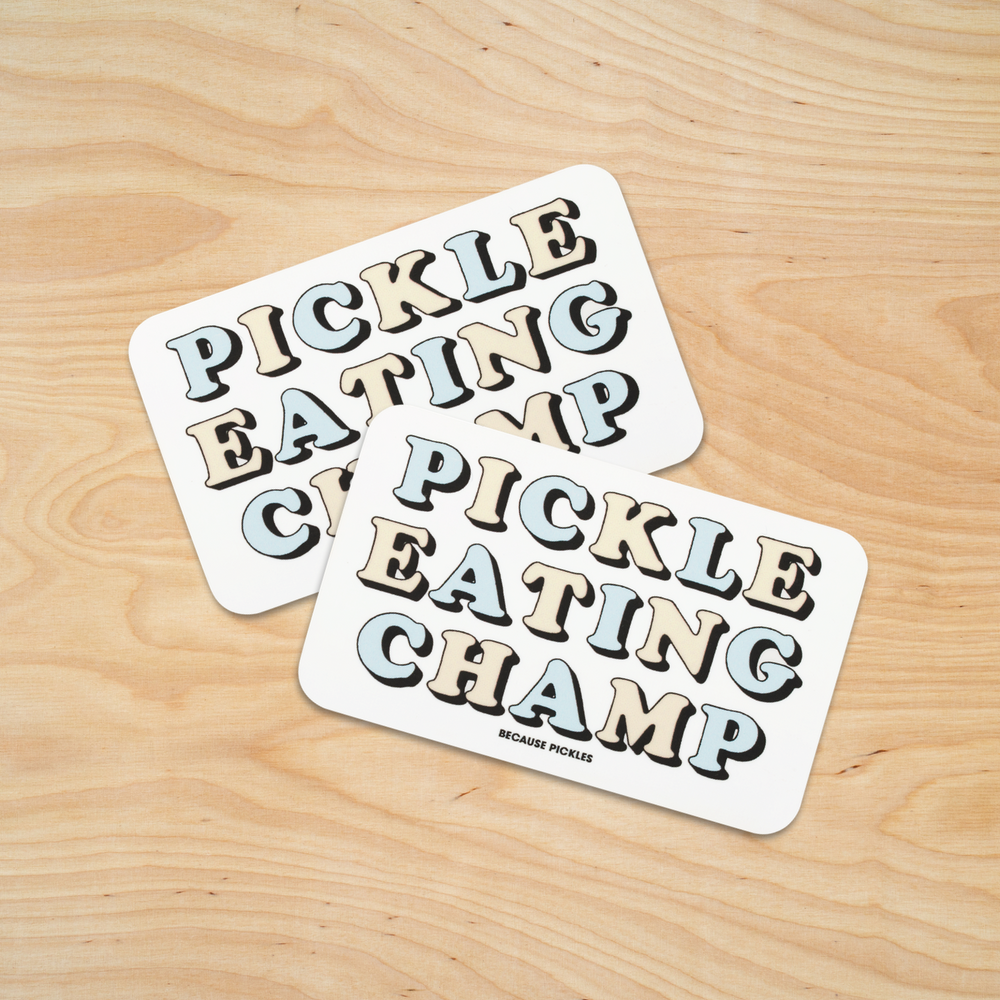 Pickle Eating Champ Sticker
