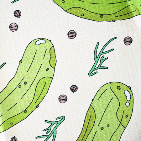 Cream Dill Pickle Kitchen Towel - mnnfrr x BP