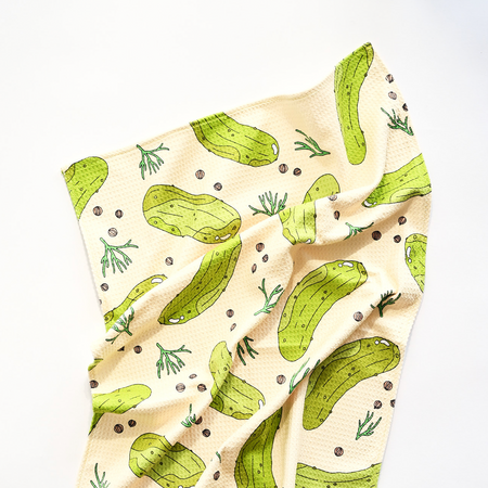 Cream Dill Pickle Kitchen Towel - mnnfrr x BP